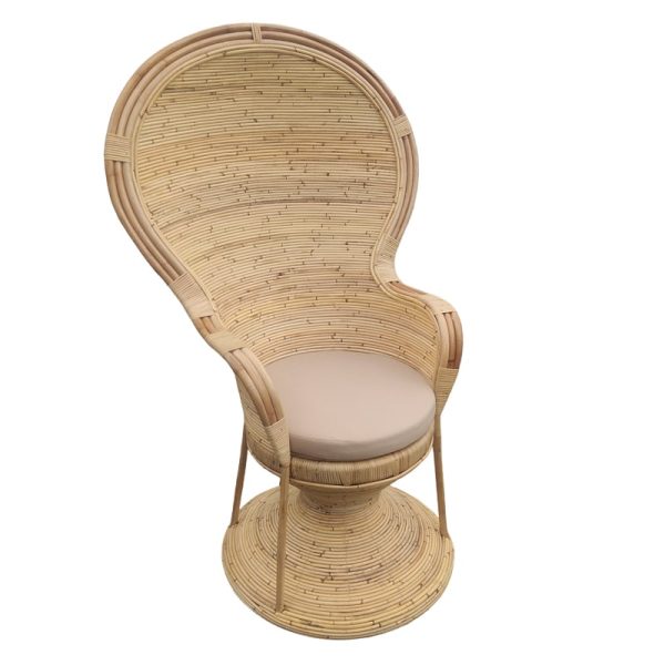 Karrige Rea Inart, me jastëk bezhë-ratan natyral 85x85x141cm