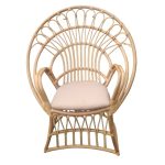 Karrige Boloni Inart, me jastëk bezhë-ratan natyral 100x67x120cm - Image 2