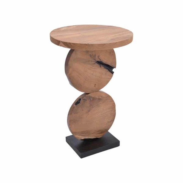 Tavolina e kafesë Tiky Inart druri i fortë natyror-i zi 42x42x46cm