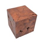 Boxy Inart stool natyrore druri i fortë i tekut 40x40x40cm - Image 3