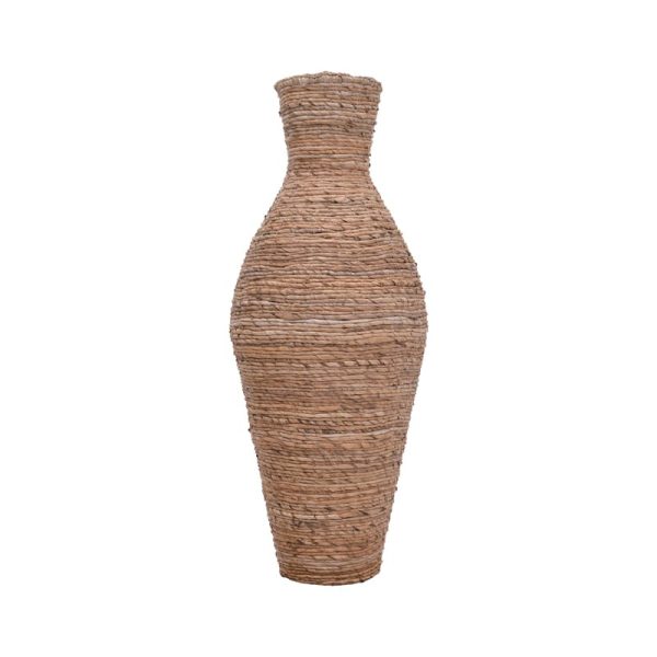 Vazo dekorative Lerpon Inart , e bërë nga materiali i bananes, në nuancë antike natyrale D40x100cm