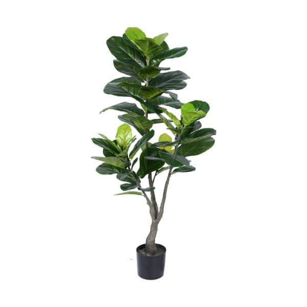 Bimë dekorative në vazo Fiddlehead, PP jeshile H120cm