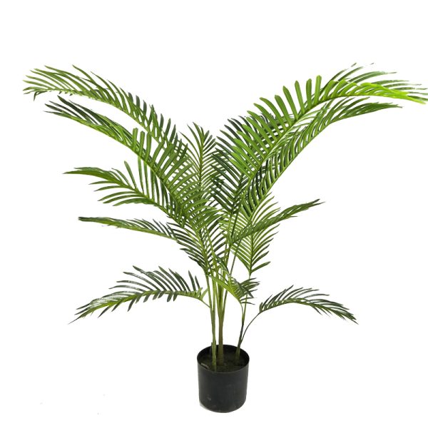 Bimë dekorative Areca I, në vazo Inart, PP ngjyrë e gjelbërt, H120cm