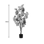 Bimë dekorative Lule fasule në tenxhere Inart e bardhë pp H125cm - Image 4