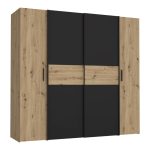 Gardërobë Bekerk  melamine me lis të zi 200x61.5x190.5cm