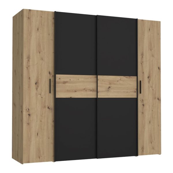 Gardërobë Bekerk melamine me lis të zi 200x61.5x190.5cm