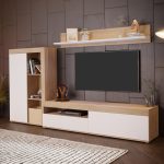 Kompleksi i dhomës së ndenjes Zorbi melamine lisi me sonoma të bardhë 265x41x158.5cm - Image 2