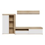 Kompleksi i dhomës së ndenjes Zorbi melamine lisi me sonoma të bardhë 265x41x158.5cm - Image 3