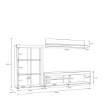 Kompleksi i dhomës së ndenjes Zorbi melamine lisi me sonoma të bardhë 265x41x158.5cm - Image 5