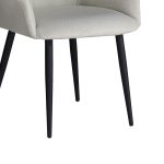 Karrige Parsow, stof i bardhë me këmbë metalike të zeza 77x63x85cm - Image 4