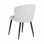 Karrige Piyan, me stof ngjyrë të bardhë, këmbë metalike të zeza, 55x58.5x80cm - Image 2