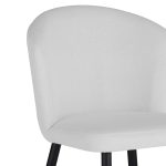 Karrige Piyan, me stof ngjyrë të bardhë, këmbë metalike të zeza, 55x58.5x80cm - Image 3