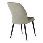 Karrige Vika, stof gri me këmbë metalike të zeza 48x58x90cm - Image 2