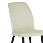 Karrige Vika, stof ekru me këmbë mtealike të zeza 48x58x90cm - Image 3