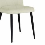 Karrige Vika, stof ekru me këmbë mtealike të zeza 48x58x90cm - Image 4