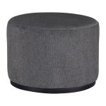 Tabure Numan, stof antracit me këmbë metalike të zeza D60x44cm