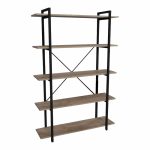 Bookcase Reson  oa melaminek-black metal 120x34x180cm