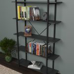 Bookcase Reson anthracitemelamine-black metal 120x34x180cm - Image 2