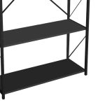 Bookcase Tikilmo  anthracite melamine-black metal 88x34x180cm - Image 3