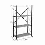 Bookcase Jackrey  anthracite melamine-black metal 60x30x114cm - Image 4