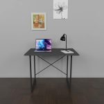 Tavolinë studimi Ustando, melamine në ngjyrë antracit, 90x60x72cm - Image 2