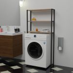 Kabineti i lavanderisë Bothy  melamine-melamine e zezë 70x21x150cm - Image 2