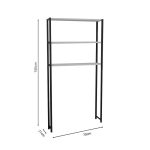 Raft i lavanderisë Bothy, prej melamine ngjyrë të bardhë me këmbë metalike të zeza, 70x21x150cm - Image 3