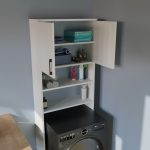 Kabineti i lavanderisë Hifro  melamine e bardhë 65x27x185.5cm - Image 2