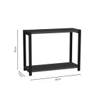Rafti tavolinë Lerf, prej melamine ngjyrë antraciti, këmbë metalike të zeza, 45x17x35cm - Image 3