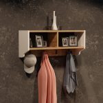 Raft muri Gyrzi  melamine lisi-bardhë 84x18x30cm - Image 2