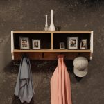 Raft muri Gyrzi  melamine lisi-bardhë 84x18x30cm - Image 3