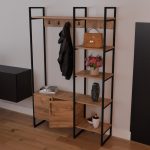 Mobilje hyrëse Thoj lisi melamine-black metal 120x34x180cm - Image 2