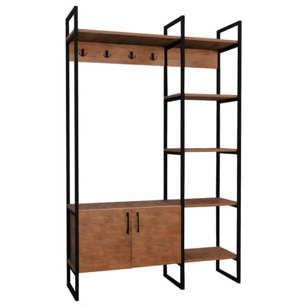 Mobilje hyrëse Thoj lisi melamine-black metal 120x34x180cm