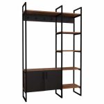 Mobilje hyrëse Thoj  oak melamine-anthracite metal 120x34x180cm