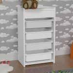 Kabineti me shporta Toily  melamine bardhë 45x30x75cm - Image 2