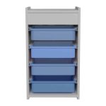 Kabineti me kosha Toily  melamine bardhë-blu 45x30x75cm - Image 3