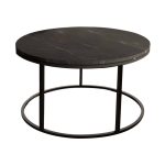 Tavolinë mesi Drion  mermer i zi melamine metal i zi D60x40cm