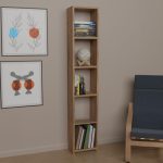 Barzine  melamine bookcase në hije natyrore 27.6x19.5x150cm - Image 2