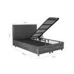 Krevat çift Rizko, me hapësirë magazinimi, ngjyrë kafe, 160x200cm - Image 5