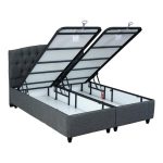 Lanse  krevat të dyfishtë me ruajtjen bouclé anthracite 160x200cm - Image 2