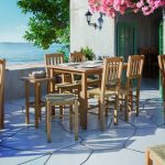 Tavolinë anësore Bajok, prej drurit masiv të ahut, me MDF me sipërfaqe arrë, 35x35x62cm - Image 2