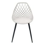 Karrige Suan  pp në nuancë të bardhë dhe këmbë metalike e zezë 56x49x82cm - Image 2