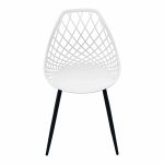 Karrige Suan  pp në nuancë të bardhë dhe këmbë metalike e zezë 56x49x82cm - Image 4