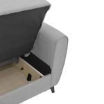 Divan-krevat me tre vende Lincoln me hapësirë magazinimi  pëlhurë gri të lehtë 225x85x90cm - Image 6