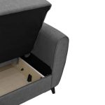 Divan-krevat me depo tre-vendëshe Lincoln  pëlhurë anthracite 225x85x90cm - Image 5