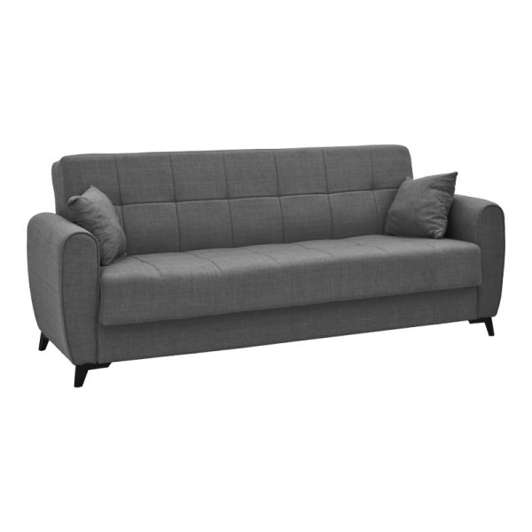 Divan-krevat me depo tre-vendëshe Lincoln  pëlhurë anthracite 225x85x90cm