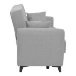 Divan-krevat me depo dy-vendëshe Lincoln  pëlhurë gri të lehtë 165x85x90cm - Image 3