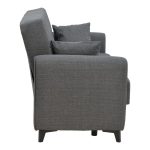 Divan-krevat me depo dy-vendëshe Lincoln  pëlhurë qymyri 165x85x90cm - Image 3