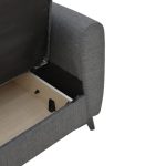 Divan-krevat me depo dy-vendëshe Lincoln  pëlhurë qymyri 165x85x90cm - Image 6