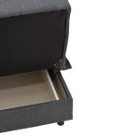 Romina  divan-krevat tre-vendesh me pëlhurë qymyri magazinimi 190x85x90cm - Image 6